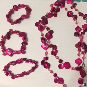 Coral Bracelet and necklace set